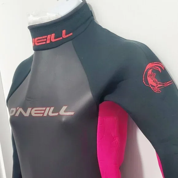 (SOLD  on EBay) O'neill Women's REACTOR 3/2mm- Back Zip, Full Wetsuit- Blk&Pink - Picture 5 of 17